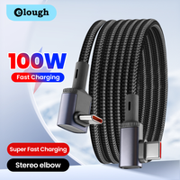 100W Super Fast Charging USB C to USB C Elbow Data Cable Mobile Phone Game Type C Cable For Iphone 17 16 Samsung Laptop Tablet