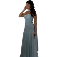 Eightale 2025 Light Blue A Line Chiffon Maxi Evening Dress With Wrap Saudi Arabic Prom Dress Dubai Party Gown Customized
