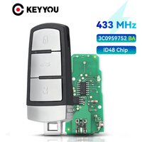 KEYYOU 433MHz Remote Key For VW For VolksWagen Passat B6 3C B7 Magotan CC 3C0959752BA Fob with ID48 Chip 3 Buttons Smart Car Key