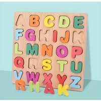 Colorful Alphabet Number Wooden Puzzles Kids Intelligent Matching Game Preschool Children Early Educational Toys