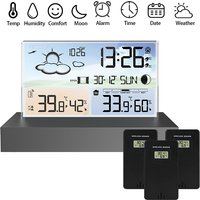 Multifunctional Digital Weather Station Weather Forecast Alarm Clock Indoor Outdoor Temperature Sensor Humidity Meter Calendar