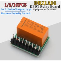1/5/10PCS DC 5V 12V DPDT Double Pole Double Throw Relay Module DR21A01 Reverse Polarity Switch Board