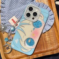 Lovely Big Eyes Girl Fish Phone Case for iPhone 17e 17 16e 16 15 14 13 12 11 ProMax X Xs XR XSMax Air Plus Feather Texture Cover