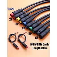 AliExpress ChengHaoRan M6 M8 Waterproof Wire 2/3/4/5 Pin Core 6mm 8mm Male Female Connector Julet Sensor Electric Bicycle Butt Joint Plug DIY Cable