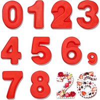 10 Inch Large Number Cake Mold/Pan with 0/1/2/3/4/5/6/7/8 Silicone Fondant Number Mould for Cakes Decoration