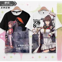 Anime Kancolle Yamato Short Sleeve T-shirt Summer Cosplay Costume Casual Student Loose Tops