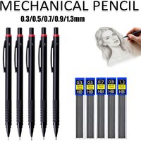 0.3/0.5/0.7/0.9/1.3mm Mechanical Pencils with HB Black Lead Drawing Special Pencils Suitable for Office Art Supplies