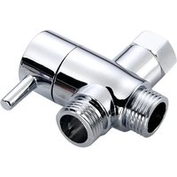 G1/2in 3 Way ABS Diverter Valve T Adapter Converter Chrome New for Shower Head Diverter Valve Three-way Water Distribution Valve
