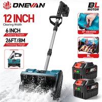 Bezszczotkowa elektryczna łopata do śniegu ONEVAN, bezprzewodowa maszyna do odśnieżania, odkurzacz do śniegu do podwórek i ulic, kompatybilna z akumulatorem Makita 18V.
