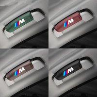 1 pair Leather Car Roof Pull Handle Gloves Armrest Cover For BMW M Emblem E90 E60 E46 E39 F30 F10 E87 X3 X5 X1 G30 G20 Accessory