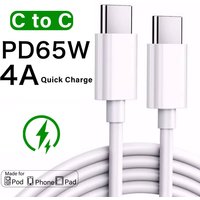 1m 2m USB C to Type C for Samsung PD 65W Cable for MacBook iPad iPhone xiaomi QC 4.0 USB-C Phone Laptop Tablet Fast Charger Cord