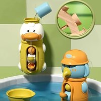 Cute Duck&Elephant Shower Bath Toys Water Play Spinner with Suction Cup Waterwheel Bathroom&swimming Pool Games for Kids Holiday