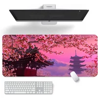 Mouse Pad Gaming Accessories Cherry Blossoms Mousepad Gamer Cabinet Desk Mat Pc Setup Accessories Keyboard Extended Offices XXL