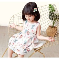Mädchen Kleid 100% Baumwolle Kinder Sommer Kleidung Kinder Blumen Kleider Ärmelloses Tuch Prinzessin Mädchen Party Mode Outfit Kleidung