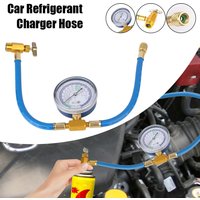 Car Air Conditioner Refrigerant R134a R12 R22 Charger Hose 3000PSI Pipe Pressure Gauge AC Freon Refuel 1/2ACME 1/4SAE Adapter