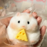 Taba Squishy Toy Mushy Silicone Mochi Toy Fuzzy Cute Hamster Handmade NEW Fidget Toy Relief Stress Relax Gift