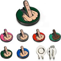 New Golf Hat Clip with Magnetic Golf Ball Marker 25mm Coin Middle Finger Design Golf Position Markers Hot Sale