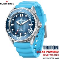 NORTH EDGE 2025 New TRITON Solar Powered Dive Watch Men Luxury Quartz Watches For Men 316L Stainless Steel Case Waterproof 300M image 4