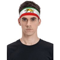 AliExpress NONE Custom Lion And Sun Iran Flag Emblem Workout Sweatband Men Women Non Slip Quick Drying Headband Cycling