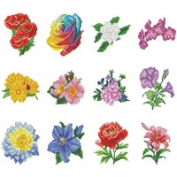 EverShine 12pcs MINI Diamond Painting Kit With A Set Of DIY Full Round Drill Mosaic Rose Peony Embroidery Flower Desk Decor