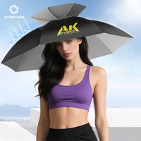 Portable Folding Umbrella Hat UPF 50+ UV Protection Hands Free Umbrellas 7-Ribs Waterproof Head-wear For Fishing Gardening