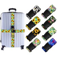 Fashion Printing Luggage Buckle Strap Baggage Belt Packing Belt Adjustable Suitcase Belts Cross Strap Bundling Packing Belt