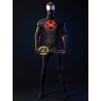 Miles Cosplay Morales Costume 2023 Movie Men Premium Clothes Black Jumpsuit Halloween Role Play