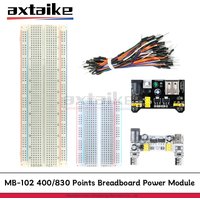 MB-102 400/830 Points Breadboard Solderless PCB Prototype Board MB102 Power Module 65 Flexible Jumper Wires Test Develop DIY Kit