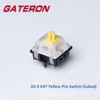 GATERON KS-3X47 Milky Yellow Pro Black Bottom 5 Pin Pre-lubed RGB DIY Mechanical Keyboard Switch Gaming Smooth Typing Feel