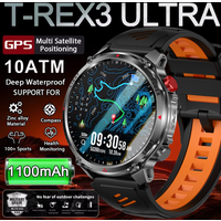 2026 T-Rex3 Ultra 1100mAh Battery Smart Watch GPS Track Compass IP69K Waterproof Sports tracker Outdoors Military Smartwatches