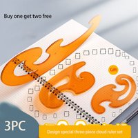 3Pcs Plastic French Curve Ruler Multi cloud Shape Drawing Styling Design Ruler Curve Template for Art Craft Sewing Tool