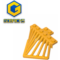 Gobricks GDS-M278 Train Cow Catcher, Plate Special 2 x 6 with Sloped Bars compatible with lego 90201 Educational Building Blocks