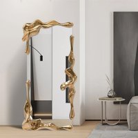 Wall hanging water ripple household villa model room floor mirror full-length mirror visual decoration ins wind full body mirror