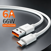66W 6A Super Fast Charge Type-C Cable Durable USB Charging Data Cord Anti-break Phone Line For Samsung S23 Xiaomi Realme Huawei