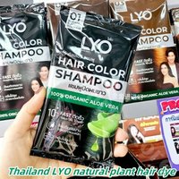 Thailand LYO Natural Plant Washing, Dyeing and Care Three-in-one Hair Dye Black Dark Brown Light Brown White Hair Dye Cream 30ml