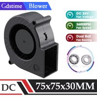 Gdstime Fan 7530 Blower 5V 12V 24V Radiator Fan 75mmx30mm Turbo Centrifugal Fan 75mm Purifier Heatsink & BBQ Pipe Exhaust Fan