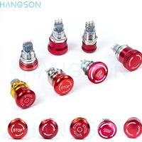 Metal Emergency Stop Push Button Switch Latching 12V-250V Stainless Steel Red Mushroom 16 19 22 25MM 1NO1NC Momentary
