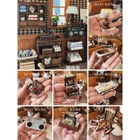Dollhouse Furniture Mini Sewing Machine Workbench Ob11 Scene Mini Table Bjd Tailor Workshop Decor New Diy Miniature Dollhouse
