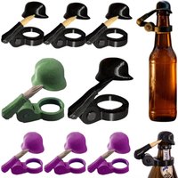 1/3/5/pcs Helmet Creative Craft Beer Bottle Caps Reusable Dust-proof Lid Saluting Pose Assorted Caps BBQ Party Bar Beer Gifts