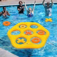 2026 New Hexagon PVC Inflatable Ring Toss Game Toy Interactive Throwing Play Set For Pool Beach Outdoor Water Entertainment