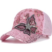 New Fashion Women Cap Butterfly Flower Pendant Baseball Cap Female Outdoor Adjustable Streetwear Summer Trucker Hat