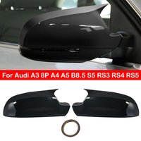 For Audi A3 8P A4 A5 B8.5 S5 RS3 RS4 RS5 Rearview Side Mirror Cover Wing Cap Exterior Door Rear View Case Trim Carbon Fiber Look