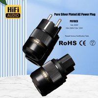 hifi EU Schuko power connectors silver/rhodium plated power plug European Male IEC Female C13 C15 HIFI diy Cable connector