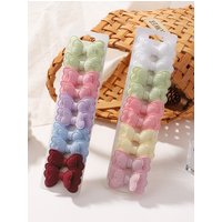 10/20Pcs Cute Colored Bowknot Hair Clip Set for Baby Girls Double Layered Butterfly Bangs Kids Headwear Hair Accessories