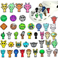 Hot sales 16-100Pcs Cartoon Sprunki Game Series PVC Shoe Charms Accessories For Croc Sandals DIY Detachable Shoe Decorations