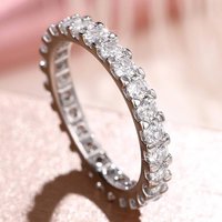 Huitan Versatile Thin Women Ring Full Sparkling Cubic Zirconia Trendy Charming Wedding Party Lady Accessories Jewelry for Daily