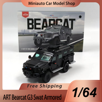 In Shock Mini Visual Art 1:64 Bearcat G3 Swat Armored Vehicle Diecast Model W/ 5 Figures & K9 Black/Grey Toys Gift Boy Christmas