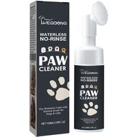 Pet Paw Cleaner Foam - Coconut Oil & Gentian Root For Dogs & Cats - Gentle Cleansing With Soft Silicone Brush