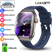 LAXASFIT New Curved Screen Women's Smart Watch 2.01'' AMOLED HD Touch Screen Bluetooth 5.3 Voice Call Men's Fitness Smart Watch