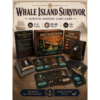 Whale Island Survivor Card Game for 2-5 Players, Survival Strategy Adventure with Role Cards, Skill Choices, Ages 14+
